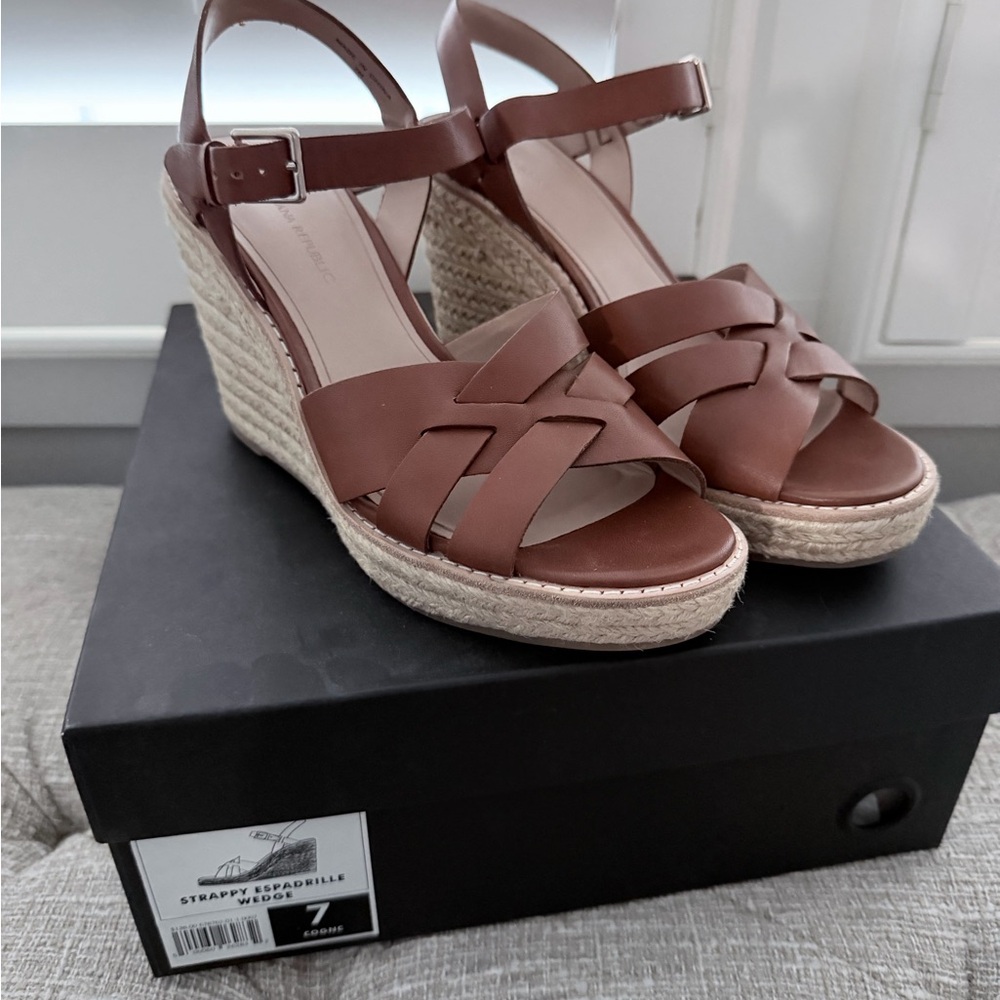 Banana Republic Strappy Espadrille Wedge Sandals